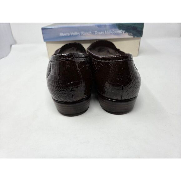 SAS SAN ANTONIO SHOES SIMPLIFY BROWN CROC PATENT COMFORT LOAFER WOMENS 12 S EUC - Picture 4 of 9